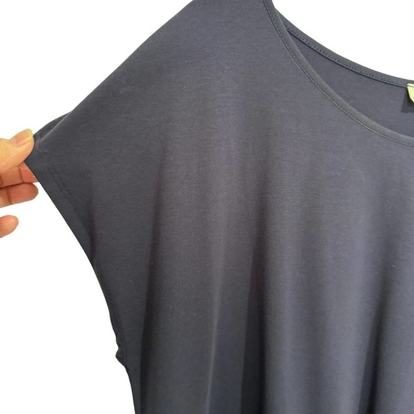 Elegantees Sita Organic Cotton Twisted Front Top Deep Purple Sz L Short Sleeve - Picture 4 of 7